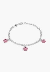 very nice small silver enamel July baby birthstone bracelet